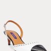 Schwarz / Weiß Ralph Lauren Garland Color-Blocking Slingback Heels für Damen
