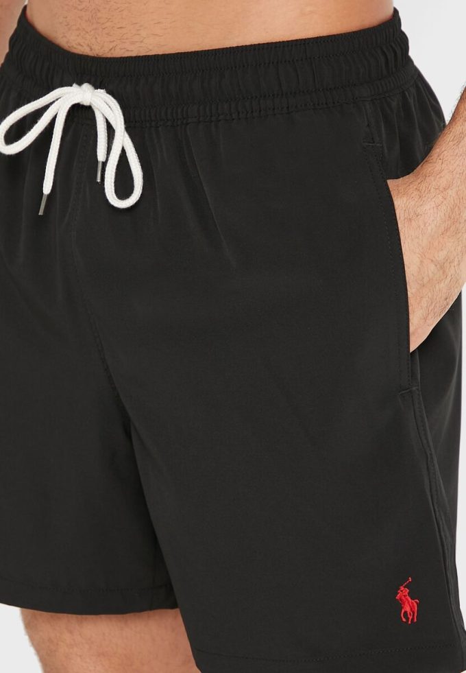 Schwarze Badeshorts mit Kordelzug für Herren von Ralph Lauren