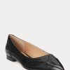 Schwarze Ballerinas aus brüniertem Leder von Ralph Lauren für Damen
