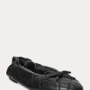 Schwarze Ballerinas aus gestepptem Lammleder von Ralph Lauren für Damen