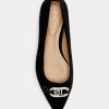 Schwarze Ballerinas aus Samt von Ralph Lauren für Damen in Lilah