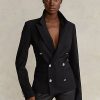 Schwarze Blazer aus Stretchwolle von Ralph Lauren für Damen
