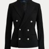 Schwarze Blazer aus Stretchwolle von Ralph Lauren für Damen