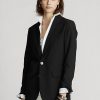 Schwarze Blazer aus Wollmischung für Damen von Ralph Lauren