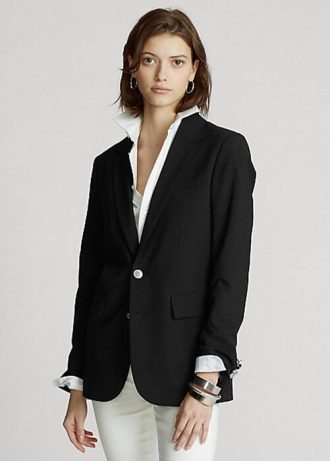 Schwarze Blazer aus Wollmischung für Damen von Ralph Lauren