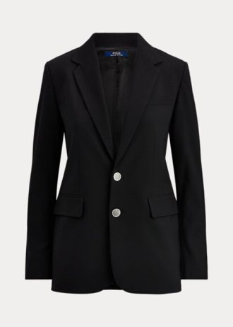 Schwarze Blazer aus Wollmischung für Damen von Ralph Lauren