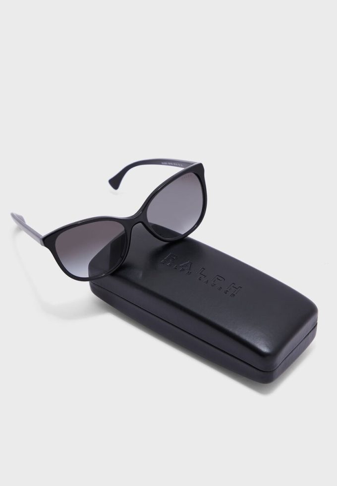Schwarze Damen Ralph Lauren 0Ra5282U Wayfarer-Sonnenbrille