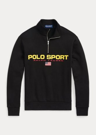 Schwarze Fleece-Sweatshirts für Damen von Ralph Lauren Polo Sport