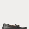 Schwarze Herren Ralph Lauren Anders Leder Driver Freizeitschuhe