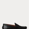 Schwarze Herren Ralph Lauren Anders Leder Driver Freizeitschuhe