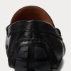 Schwarze Herren Ralph Lauren Anders Leder Driver Freizeitschuhe