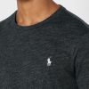 Schwarze Herren Ralph Lauren Brust-Logo Rundhals T-Shirts
