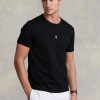 Schwarze Herren Ralph Lauren Custom Slim Fit Rundhals-T-Shirts