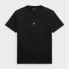 Schwarze Herren Ralph Lauren Custom Slim Fit Rundhals-T-Shirts