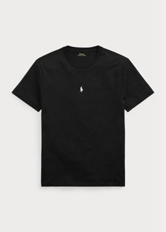 Schwarze Herren Ralph Lauren Custom Slim Fit Rundhals-T-Shirts