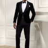 Schwarze Herren-Smokinghose „Gregory Handmade“ von Ralph Lauren aus Barathea