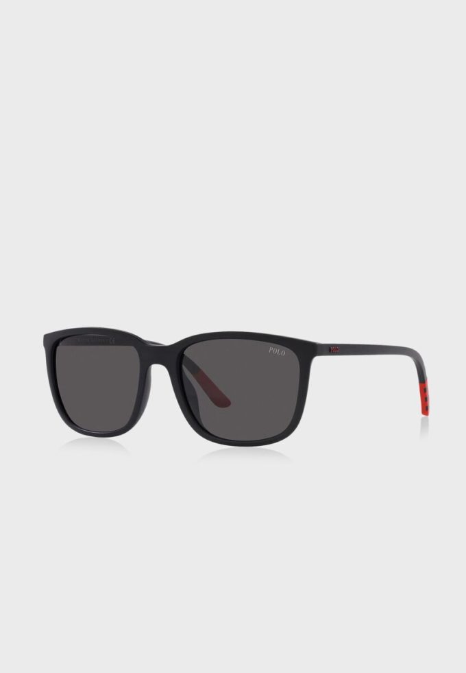 Schwarze Herren-Wayfarer-Sonnenbrille Ralph Lauren 0Ph4185U