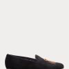 Schwarze Herrenschuhe aus Samt von Ralph Lauren Alonzo Bullion Crest