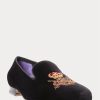 Schwarze Herrenschuhe aus Samt von Ralph Lauren Alonzo Bullion Crest