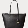 Schwarze kleine Tragetaschen aus Kunstleder von Ralph Lauren für Damen