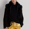 Schwarze Lammfellweste von Ralph Lauren für Damen