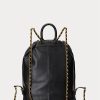 Schwarze mittelgroße Izzie-Rucksäcke aus Nappaleder für Damen von Ralph Lauren