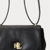 Schwarze mittelgroße Schultertaschen aus Nappaleder für Damen von Ralph Lauren