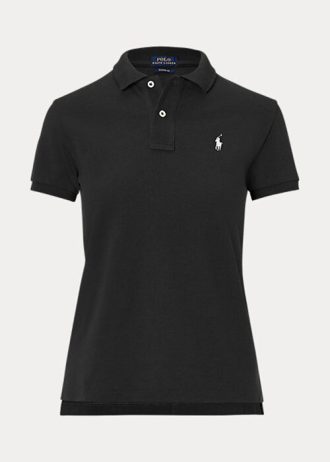 Schwarze Poloshirts aus Mesh im Classic Fit von Ralph Lauren für Damen