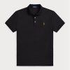 Schwarze Poloshirts aus weicher Baumwolle im Custom Slim Fit von Ralph Lauren für Herren