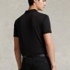 Schwarze Poloshirts aus weicher Baumwolle im Custom Slim Fit von Ralph Lauren für Herren
