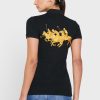 Schwarze Poloshirts für Damen von Ralph Lauren mit Knopfdetail