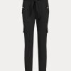 Schwarze Ponte-Cargohose mit Gürtel von Ralph Lauren für Damen