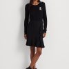 Schwarze Ponte-Röcke mit Rüschenbesatz für Damen von Ralph Lauren