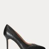 Schwarze Pumps „Lynden“ aus brüniertem Leder für Damen von Ralph Lauren