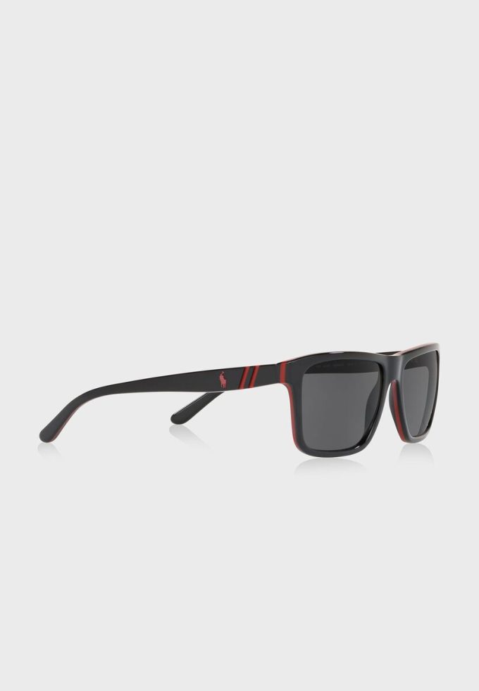 Schwarze quadratische Sonnenbrille Ralph Lauren 0PH4153 für Herren