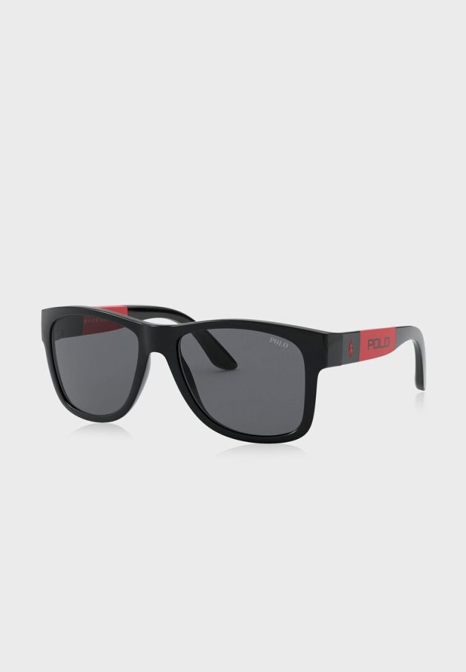 Schwarze quadratische Sonnenbrille Ralph Lauren 0PH4162 für Herren