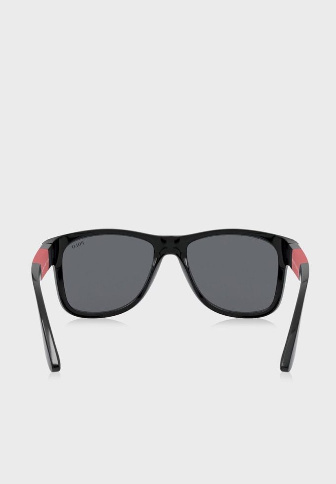 Schwarze quadratische Sonnenbrille Ralph Lauren 0PH4162 für Herren