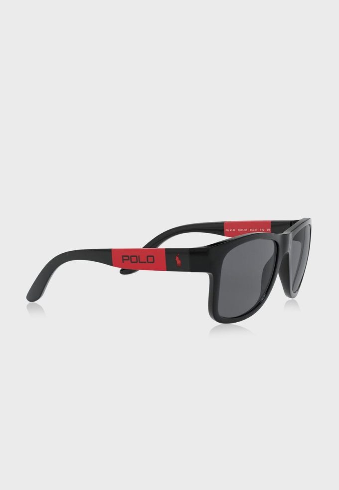 Schwarze quadratische Sonnenbrille Ralph Lauren 0PH4162 für Herren