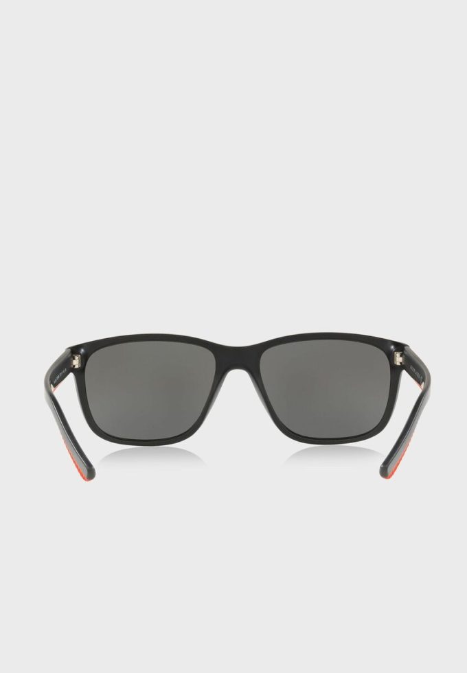 Schwarze quadratische Sonnenbrille Ralph Lauren 57326G für Herren
