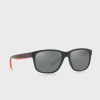 Schwarze quadratische Sonnenbrille Ralph Lauren 57326G für Herren