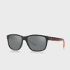 Schwarze quadratische Sonnenbrille Ralph Lauren 57326G für Herren