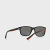 Schwarze quadratische Sonnenbrille Ralph Lauren 57326G für Herren