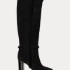 Schwarze Ralph Lauren Aubri Wildlederstiefel für Damen