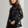 Schwarze Ralph Lauren Bacall Embellished Denim-Feldjacken für Damen