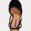 Schwarze Ralph Lauren Bacall II Samt-Pumps für Damen