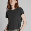 Schwarze Ralph Lauren Baumwolljersey-T-Shirts mit Rundhalsausschnitt für Damen