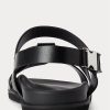 Schwarze Ralph Lauren Biorn Kalbsledersandalen für Herren