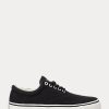 Schwarze Ralph Lauren Bryn Canvas-Sneakers für Damen
