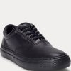 Schwarze Ralph Lauren Bryn Leder-Sneakers für Damen