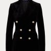 Schwarze Ralph Lauren Camden Samtjacken für Damen